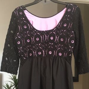 NWOT - I 🤍 Ronson Black Dress with Lilac Underlay Size Small